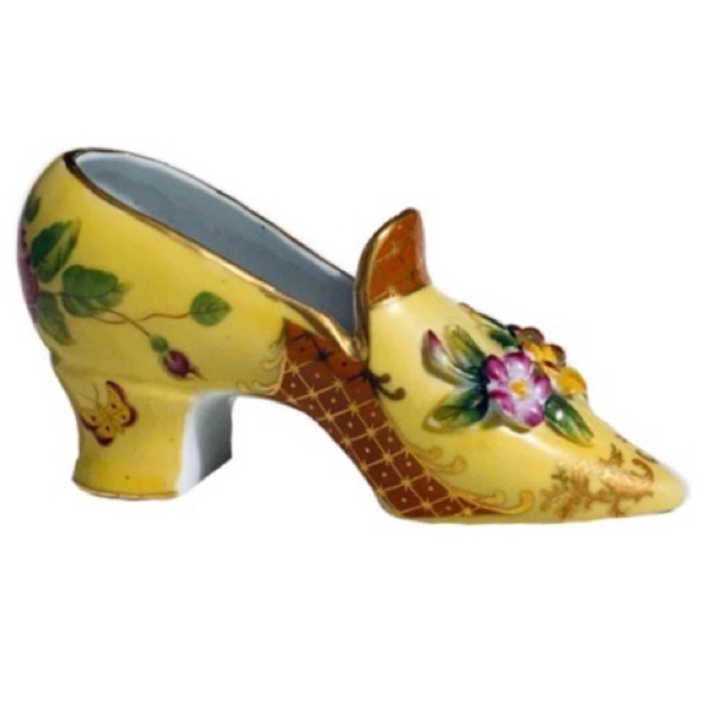 Vintage Yellow  Porcelain Boot Shoe Collectible Accent  by Formalities 6…